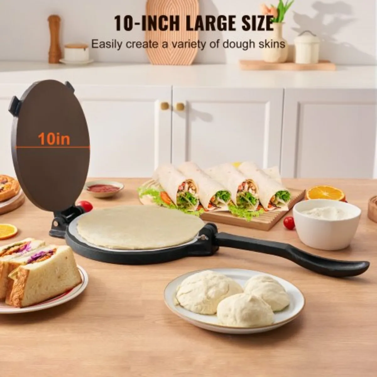 Tortilla Press, 10 Inch Tortilla and Roti Maker, C - Image 4