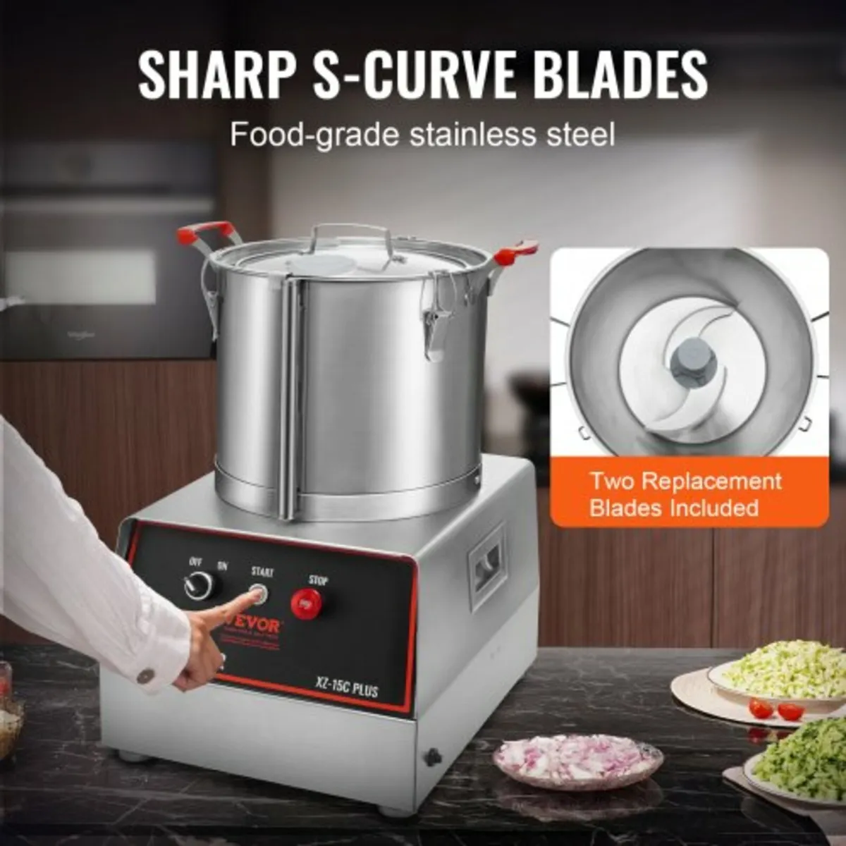 Food Processor Vegetable Chopper 1400W 16 Quart St - Image 4
