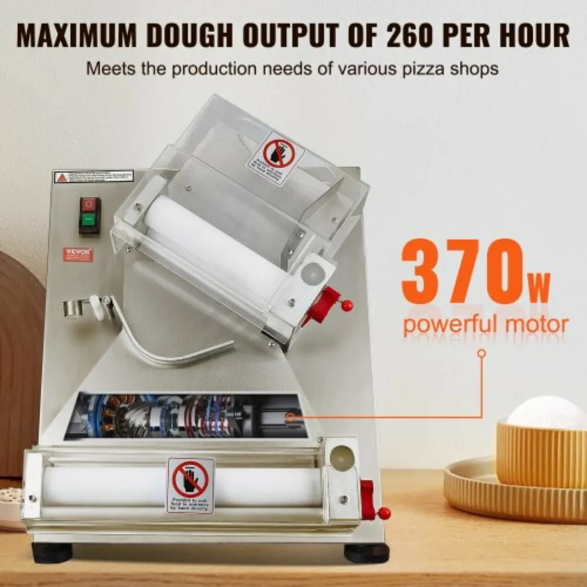 12 Inch Pizza Dough Roller Sheeter Automatic Comme - Image 3