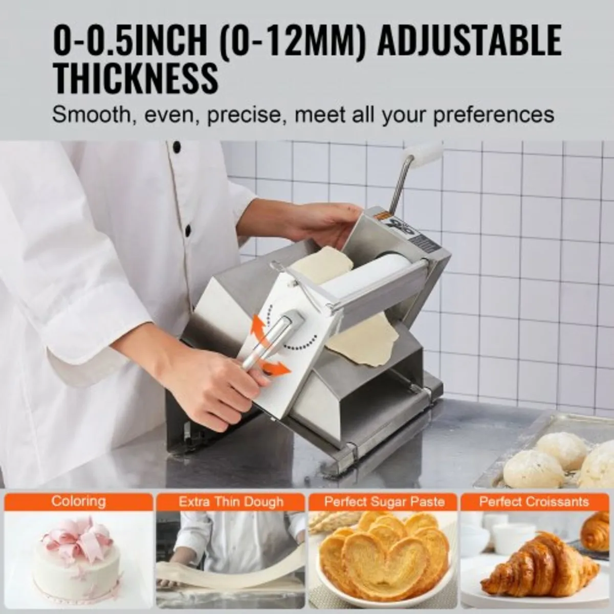 Manual Dough Sheeter Machine Max 1/2" Dough Roller - Image 2