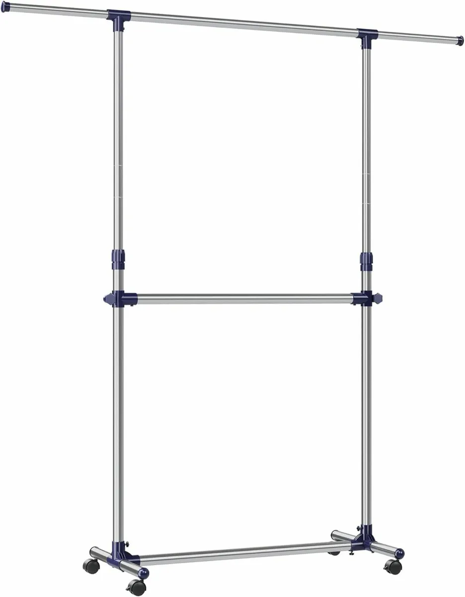 Adjustable Garment Rack Clothes Hanging Rail - Image 2