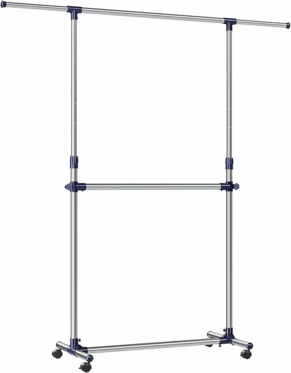 Adjustable Garment Rack Clothes Hanging Rail - Image 4