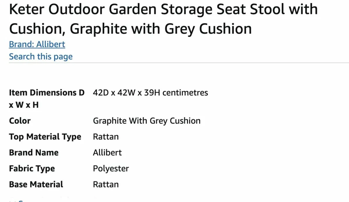 Outdoor Seat/Storage - still in box - Image 3