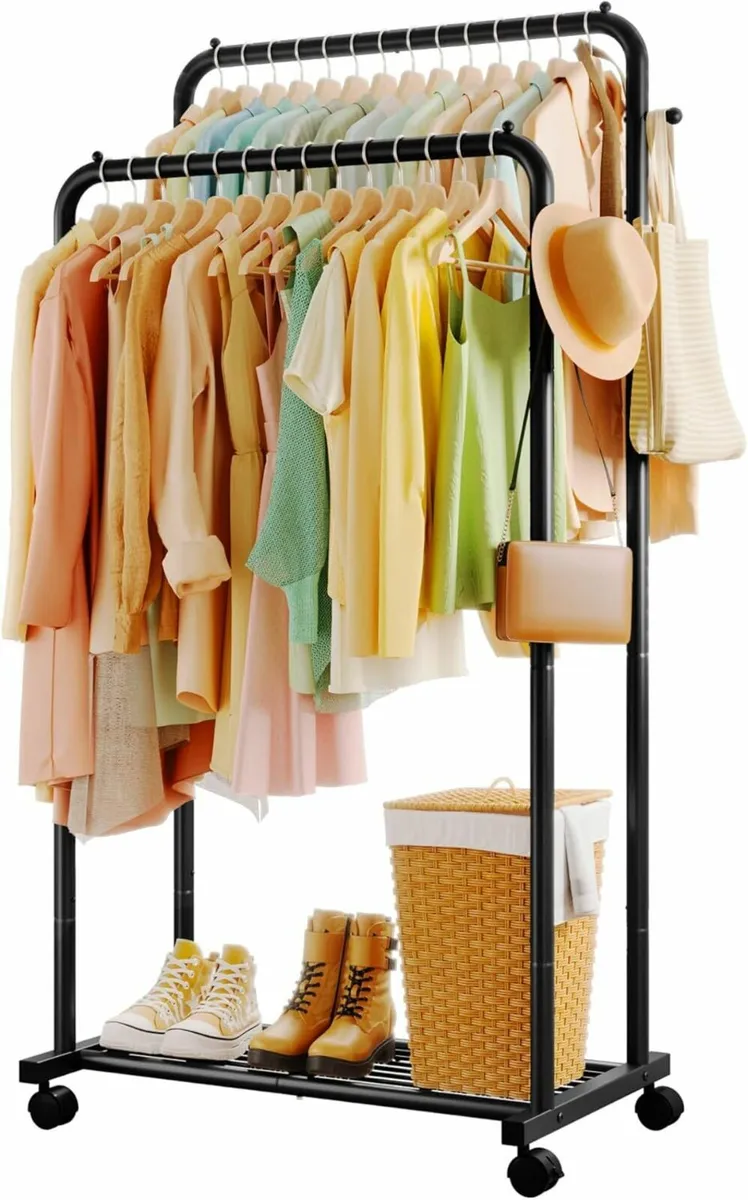 Clothes Rail Double-Rod Rustproof Shoes Shelf - Image 3