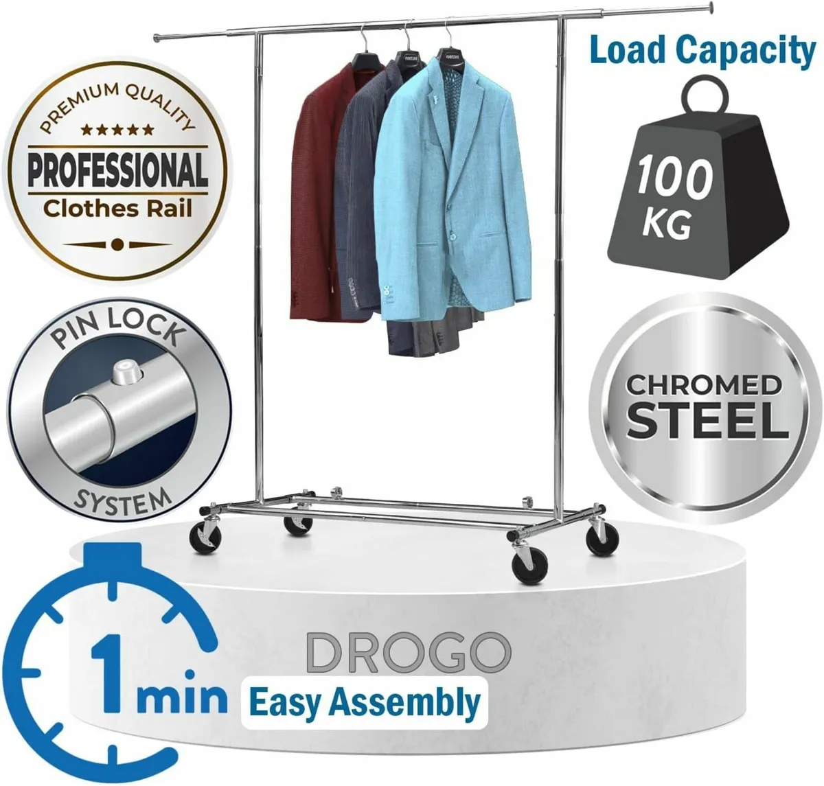Clothes Rail Heavy Duty Holds up 99kg - Image 4