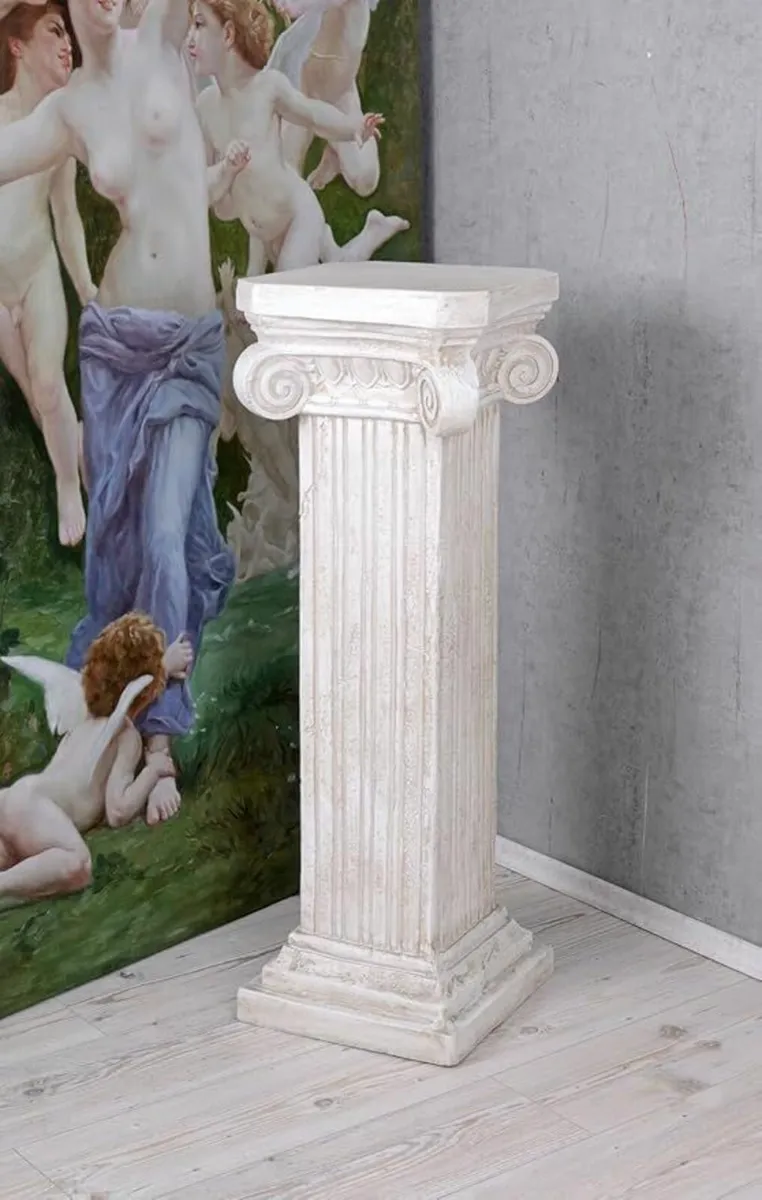 Ionic Column Antique Pedestal White Decorative Col - Image 1