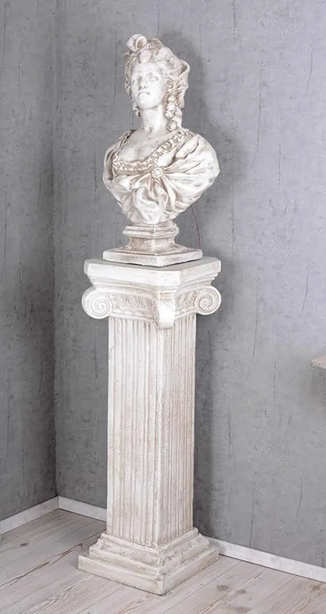 Ionic Column Antique Pedestal White Decorative Col - Image 3