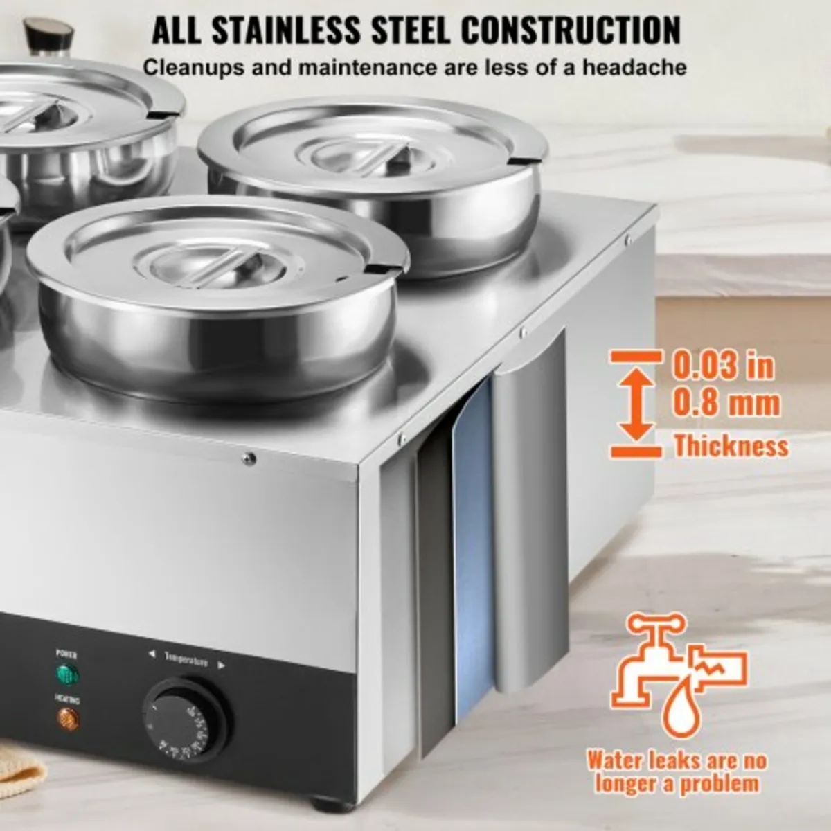 Commercial Soup Warmer Soup Station with 4*7.4Qt P - Image 4