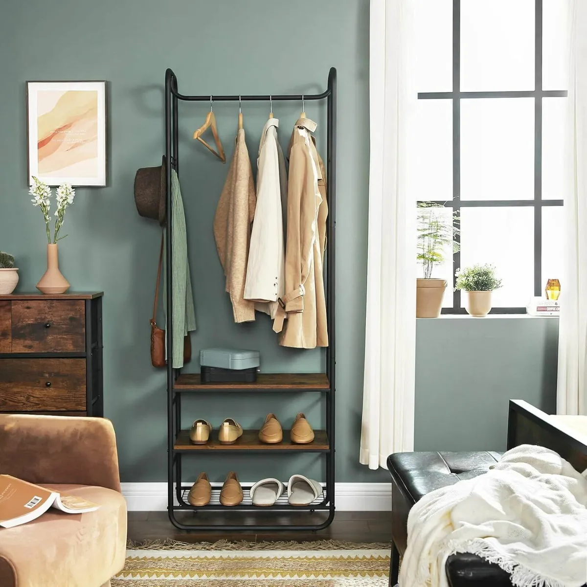Coat Stand Coat Rack Shoe Rack, Storage Shelves - Image 1
