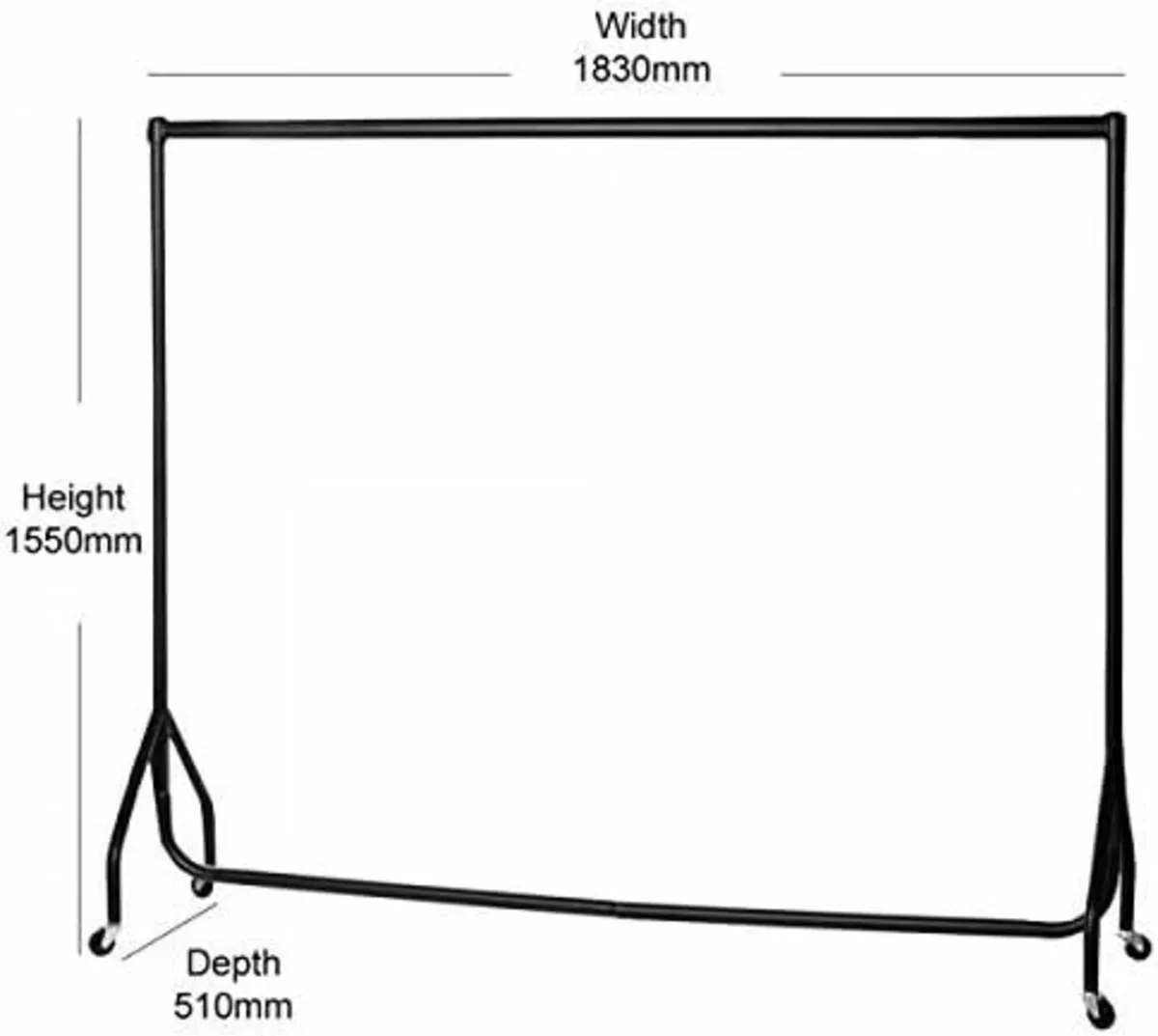 Shop Heavy Duty Clothes Rail Garment Rail Storage - Image 2