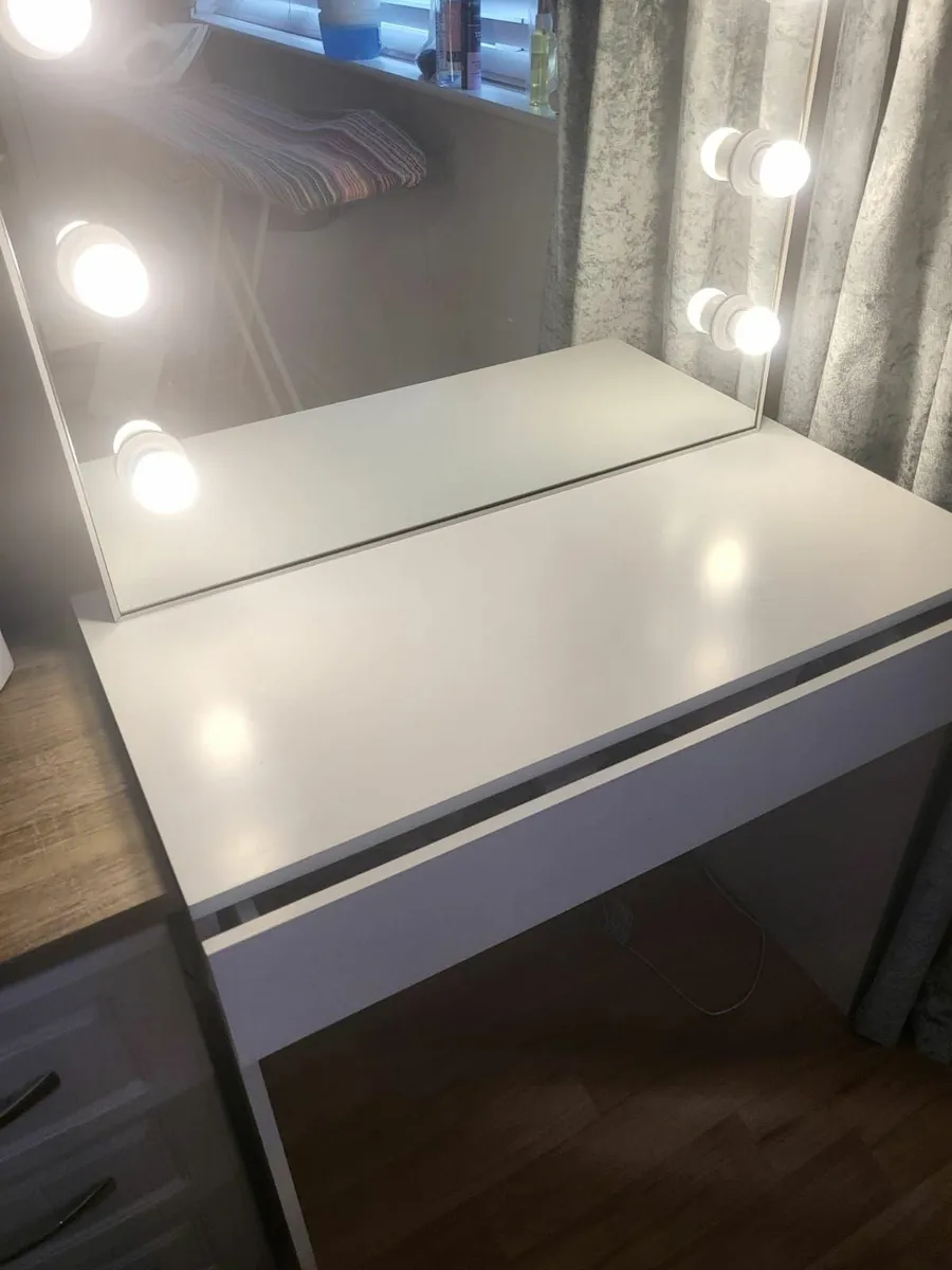 A vanity table with light's - Image 3