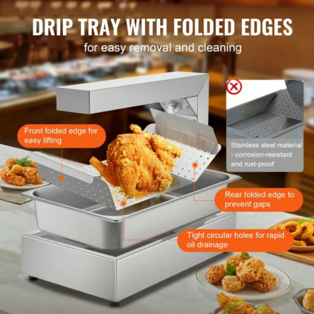 Fry Food Warmer Electric Chip Warming Light Statio - Image 2