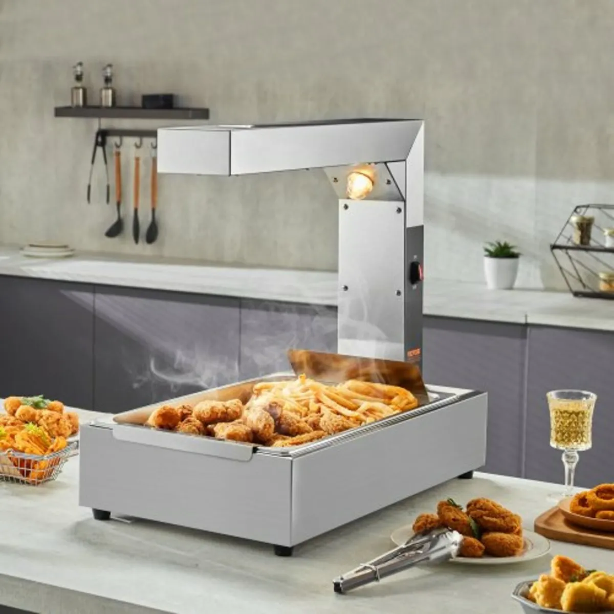 Fry Food Warmer Electric Chip Warming Light Statio - Image 4