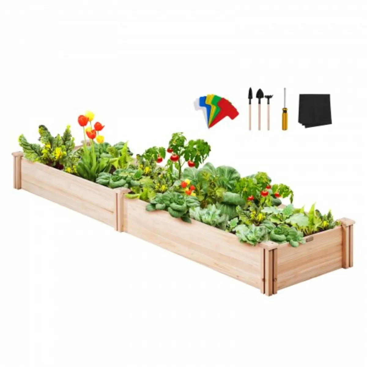Raised Garden Bed, 7.9 x 2 x 0.8 ft Wooden Planter - Image 1