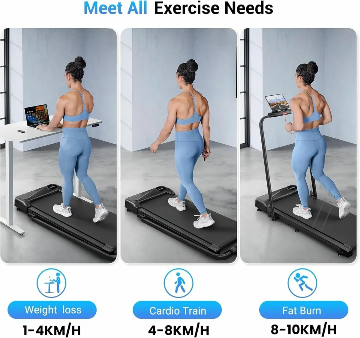 Folding Treadmill for Home, 2.5HP LED Display - Image 4