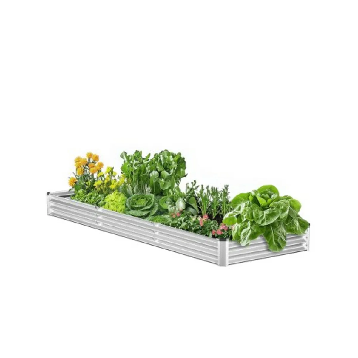Metal Raised Garden Bed 12x4x1 ft Outdoor Galvaniz - Image 1
