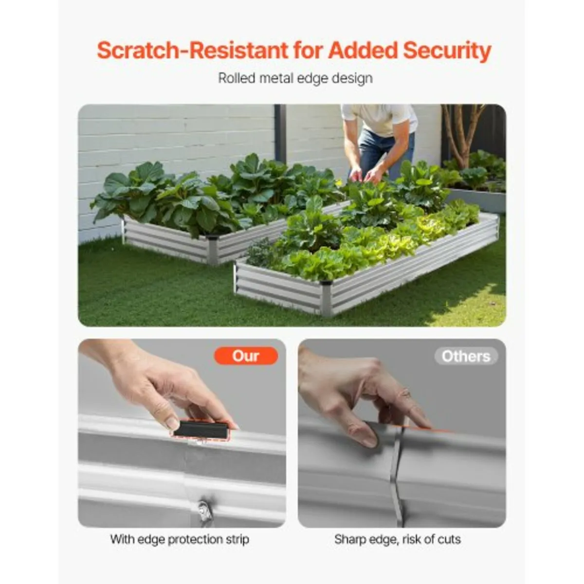 Metal Raised Garden Bed 12x4x1 ft Outdoor Galvaniz - Image 2