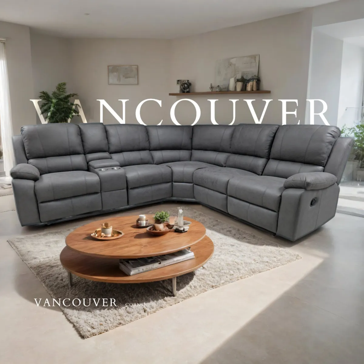 Vancouver Grey Technology Fabric Recliner - Image 4