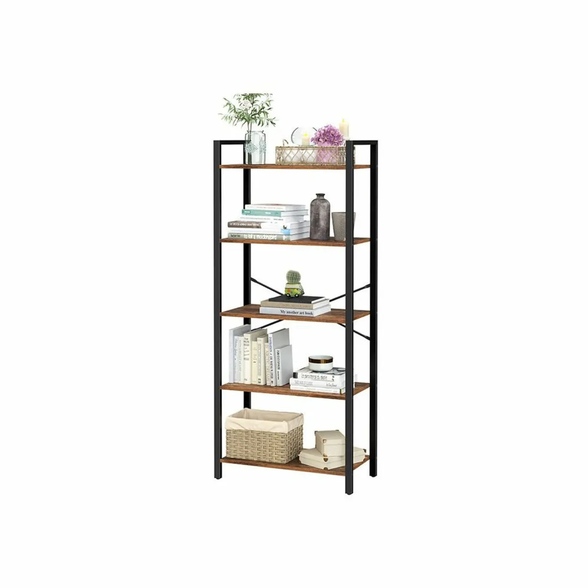Bookcase Storage shelf vintage brown-black - Image 3