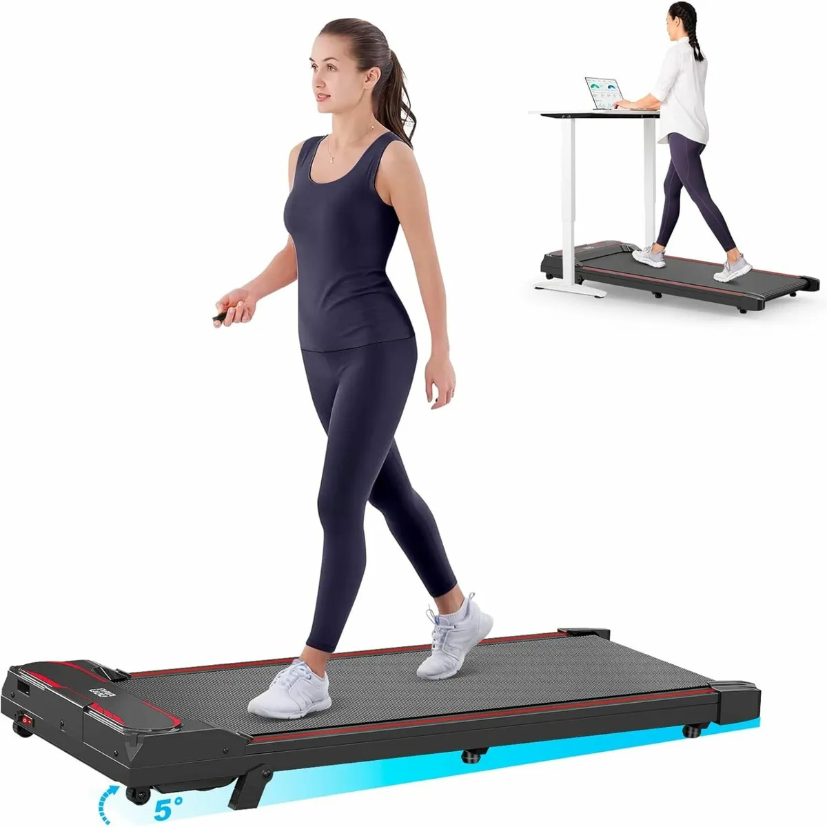 Walking Pad5% Incline 3 In 1 Treadmill Home Office - Image 1