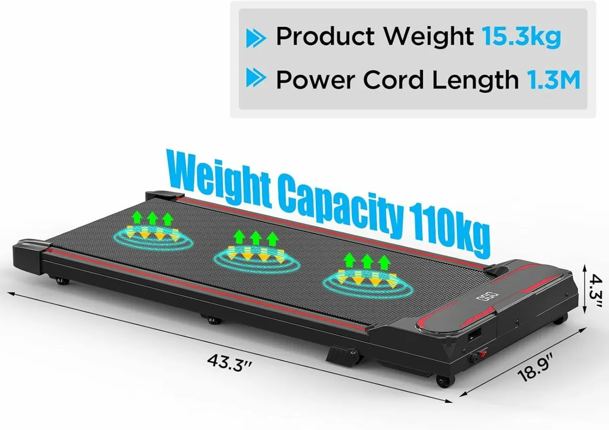 Walking Pad5% Incline 3 In 1 Treadmill Home Office - Image 2