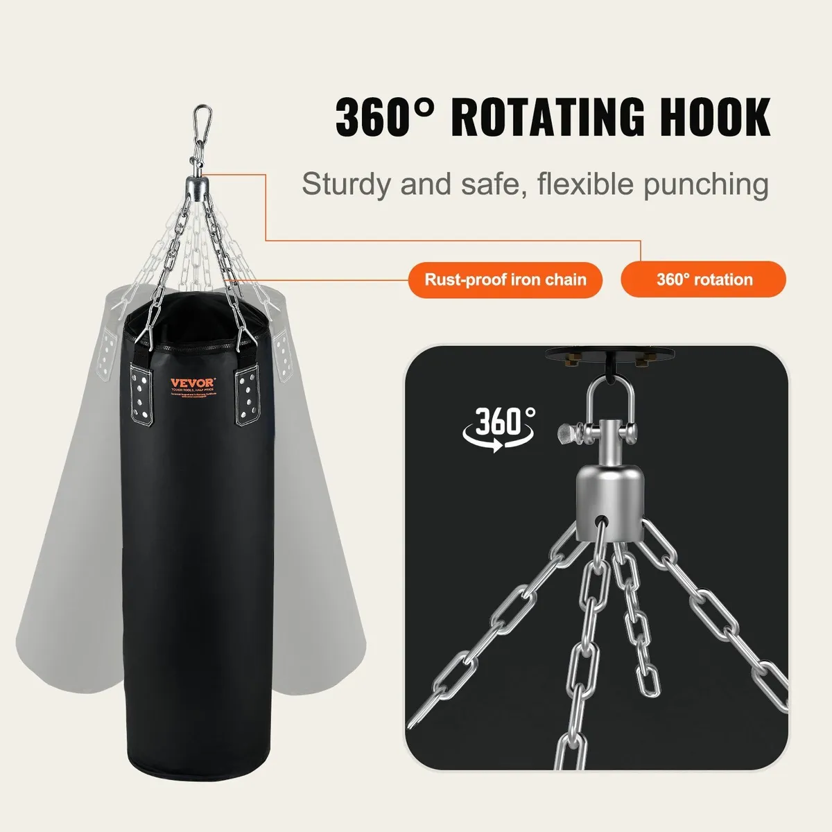 Punching Bag for Adults, 4ft PVC Heavy Boxing Bag - Image 2