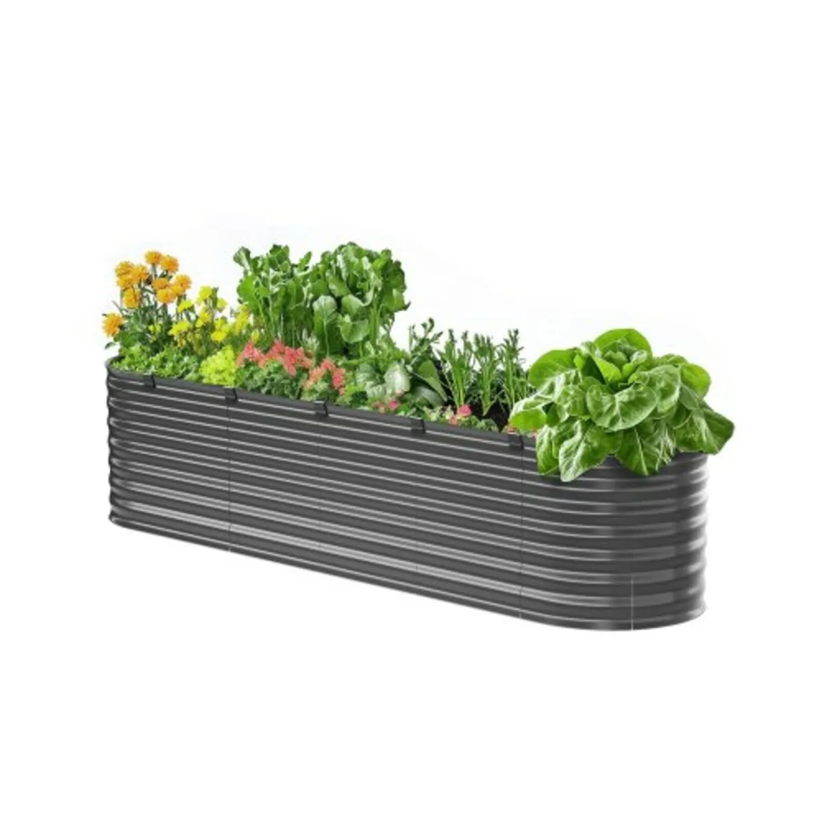 Metal Raised Garden Bed 8x2x2 ft Outdoor Galvanize - Image 1
