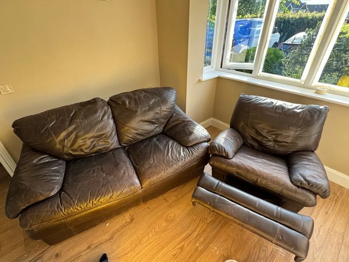 Two seater couch and recliner - Image 1