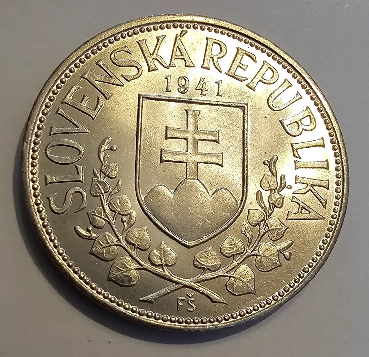 1941 silver Slovakia coin - Image 2