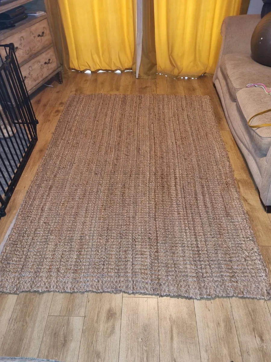 Rustic Jute Sisal Brown Natural Area Rugs - Boucle - Image 1