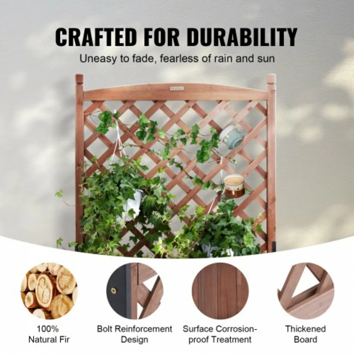 2PCS Raised Garden Bed with Trellis, 60"x13"x61.4" - Image 4