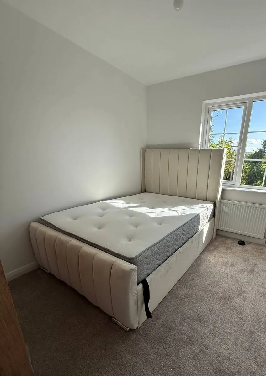 New Double/King Size Bed Frame With Mattress - Image 1