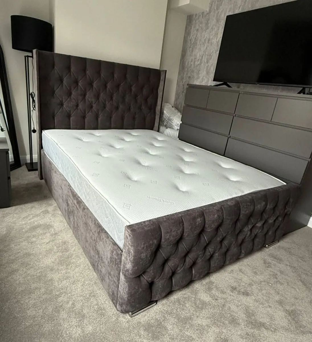 New Double/King Size Bed Frame With Mattress - Image 3