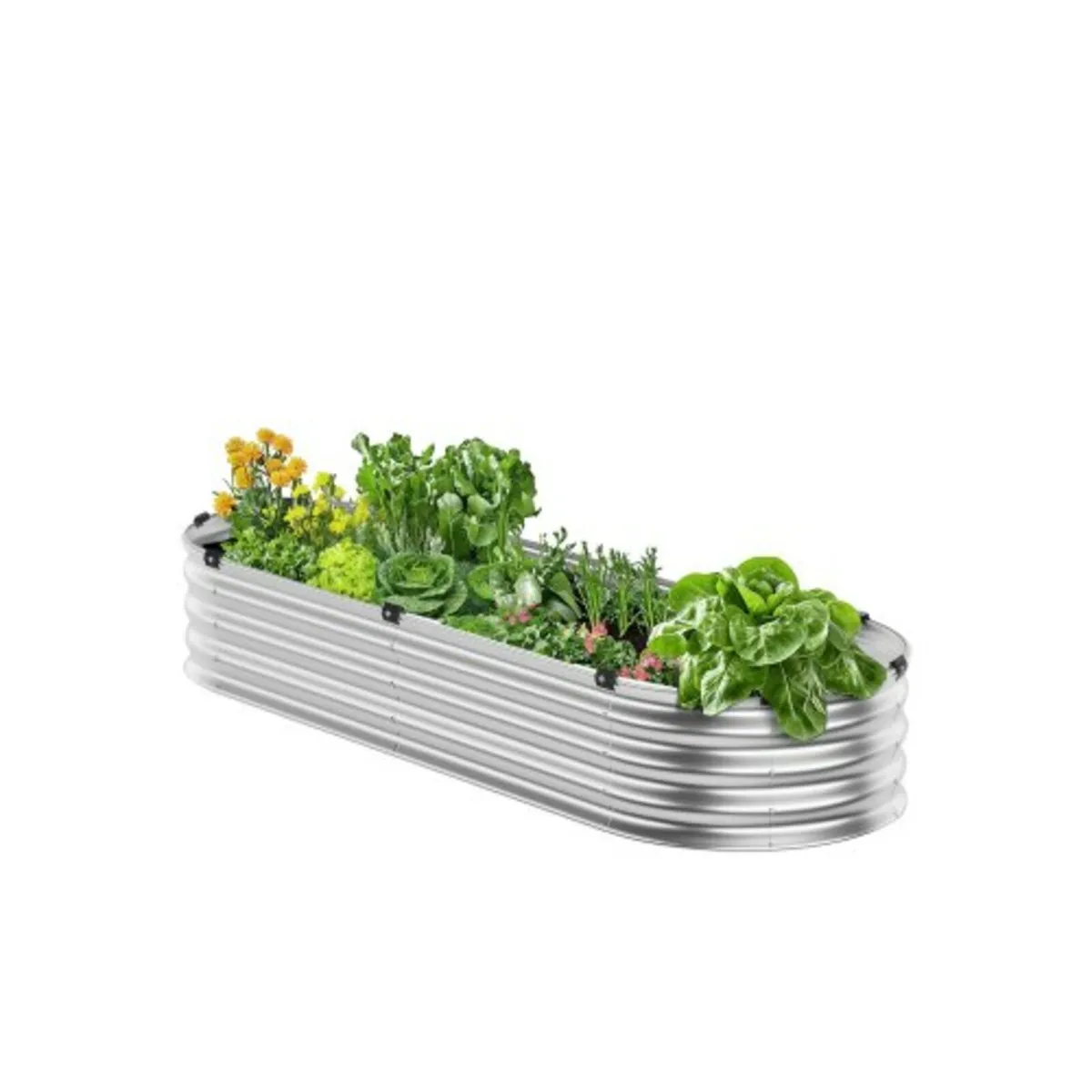 Metal Raised Garden Bed 4x2x1 ft Outdoor Galvanize - Image 1