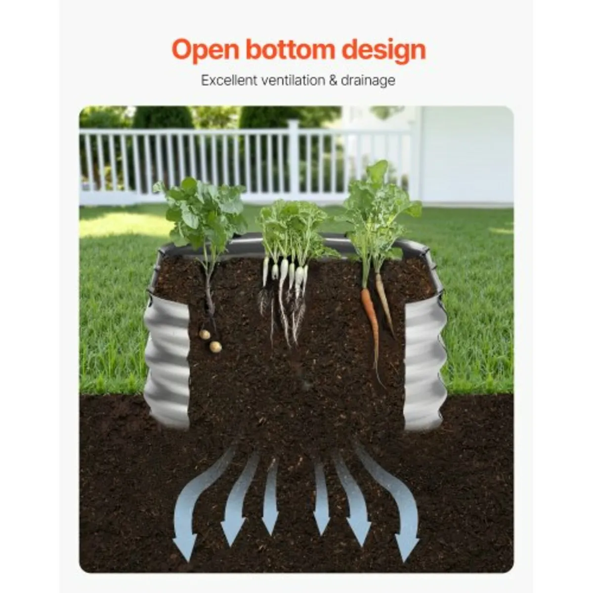 Metal Raised Garden Bed 4x2x1 ft Outdoor Galvanize - Image 3
