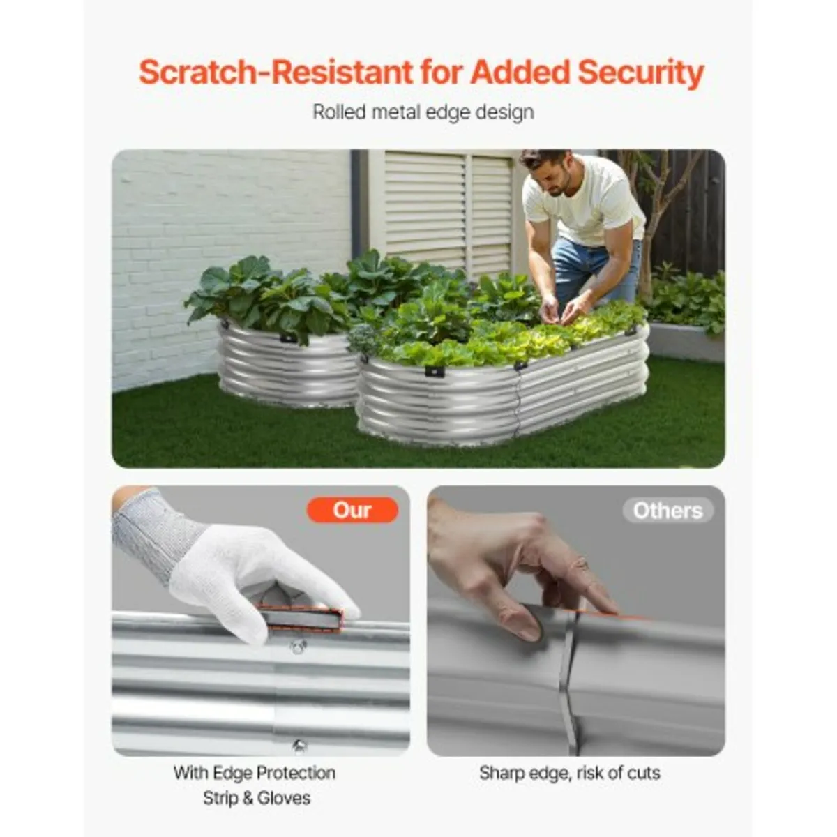 Metal Raised Garden Bed 4x2x1 ft Outdoor Galvanize - Image 4