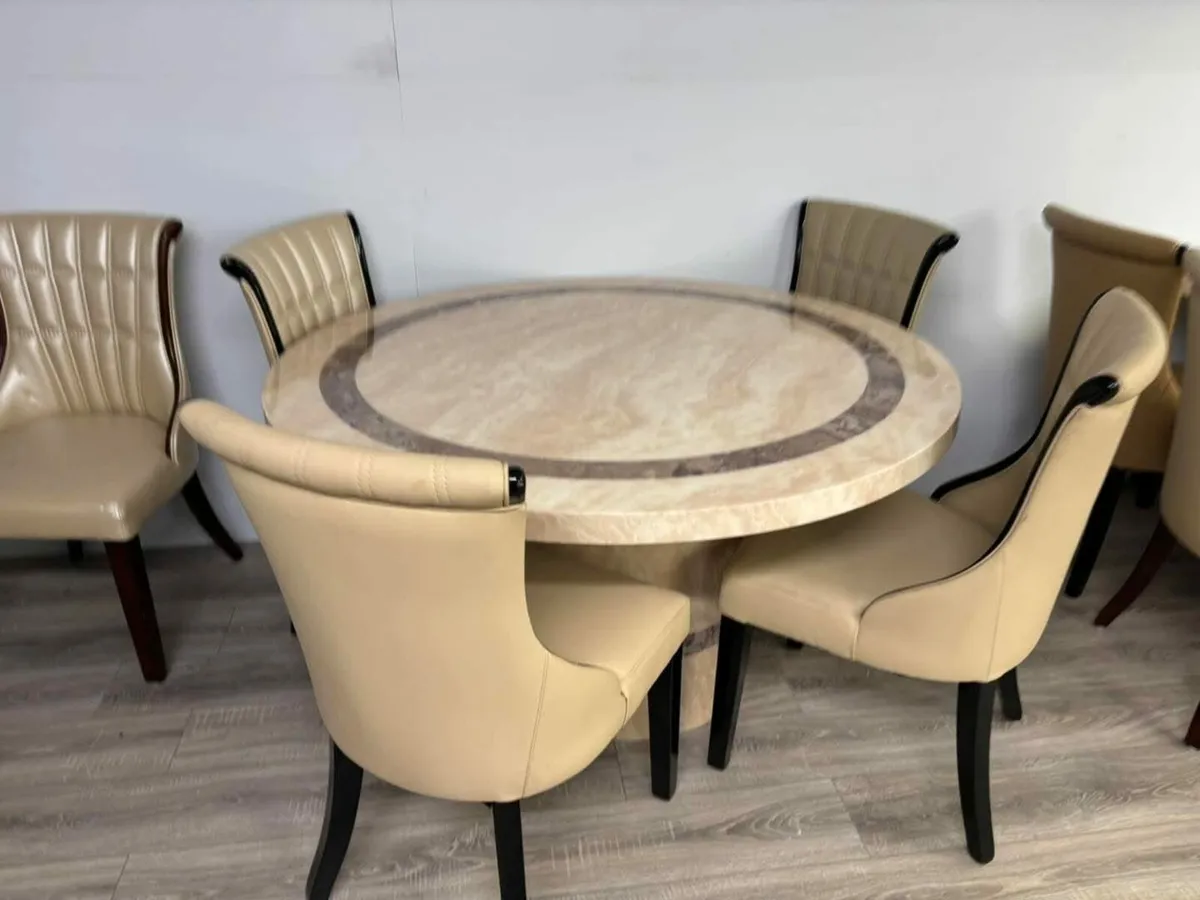 Round Kitchen Dining Table With 4 Chairs - Image 1