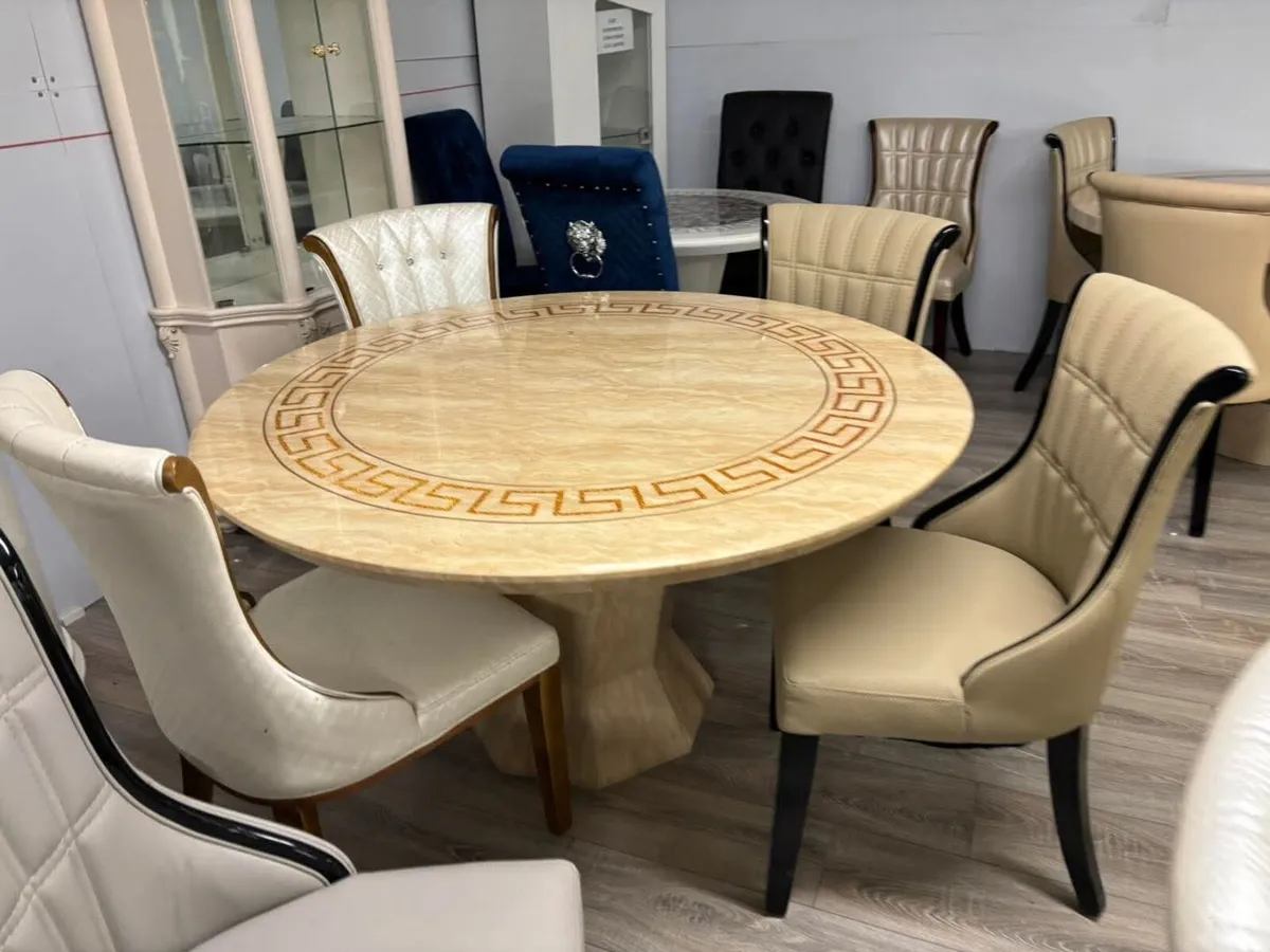 Round Kitchen Dining Table With 4 Chairs - Image 2