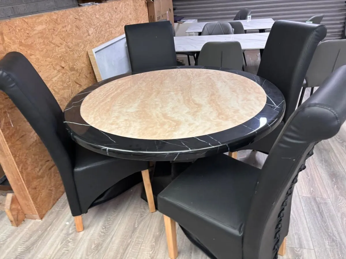 Round Kitchen Dining Table With 4 Chairs - Image 4