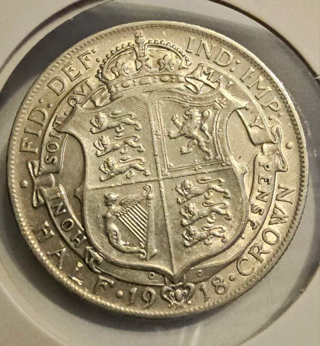 1918 silver half crown - Image 2