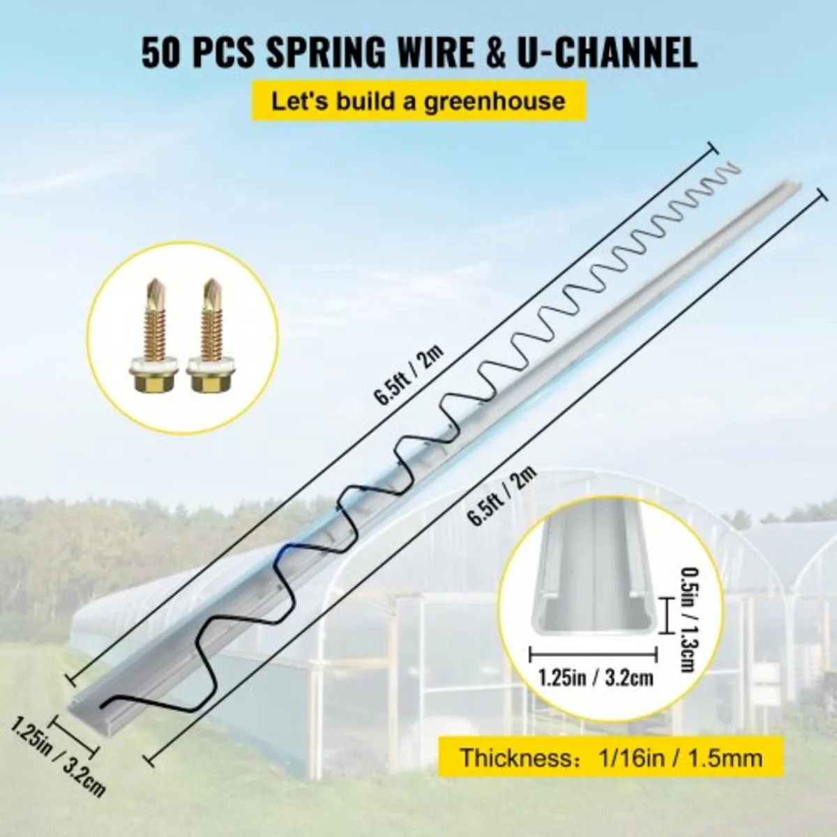Spring Wire and Lock Channel, 6.56ft Spring Lock & - Image 2