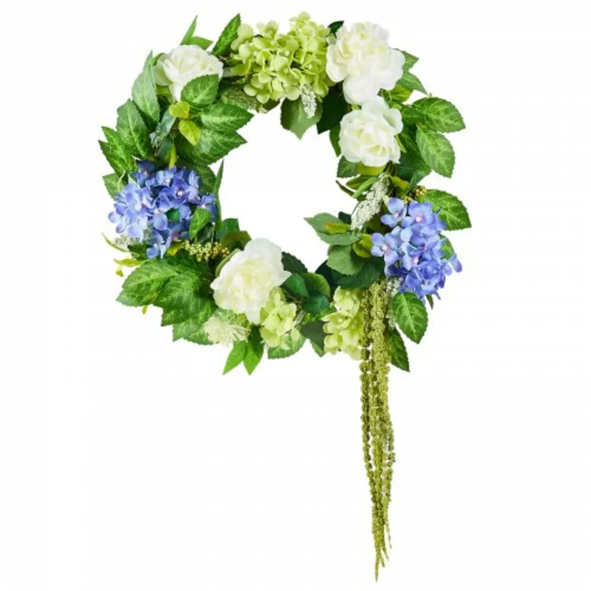 Artificial Decorative Wreath 23 in Blue White Gree - Image 1