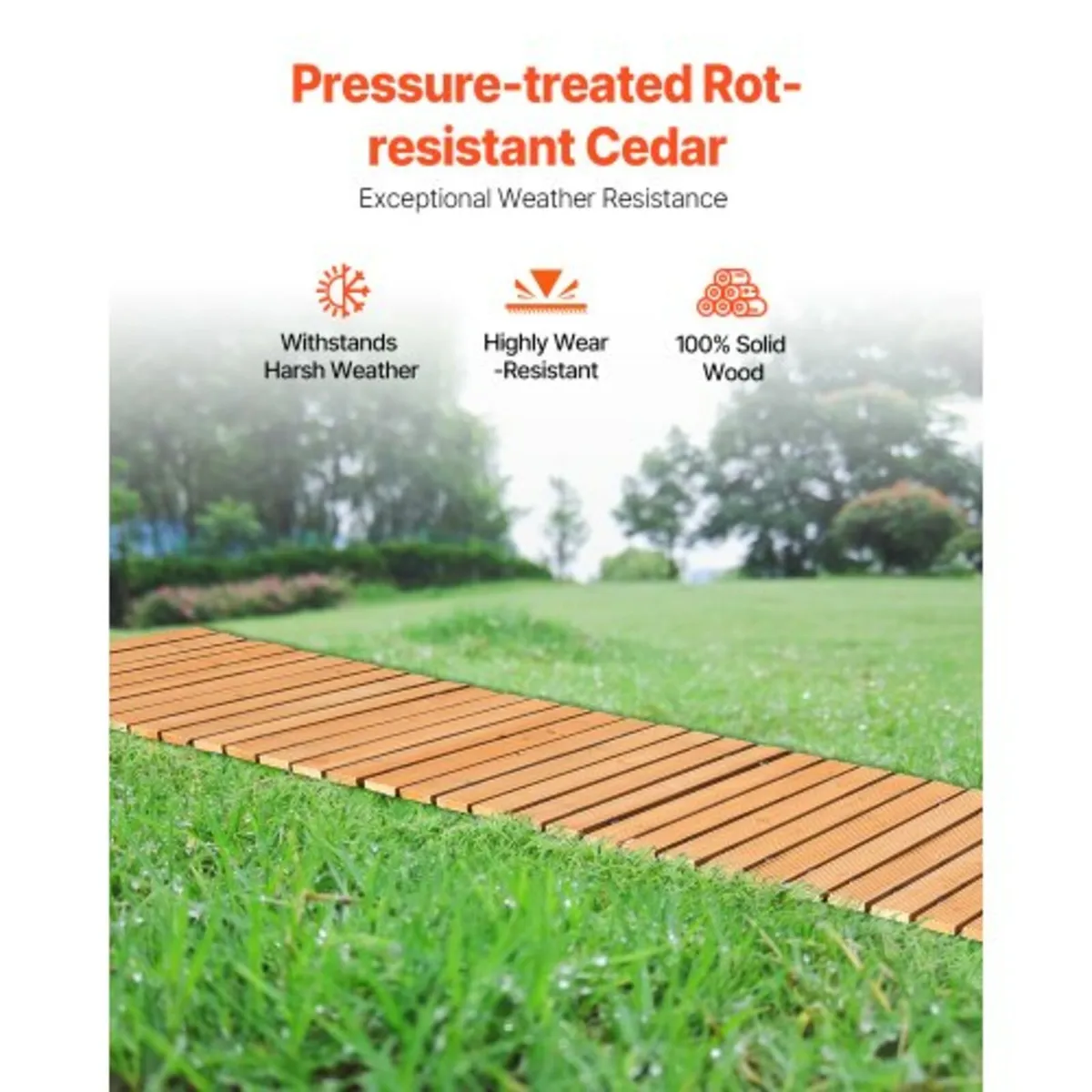 8 ft L x 17 in W Straight Wooden Garden Pathway R - Image 3