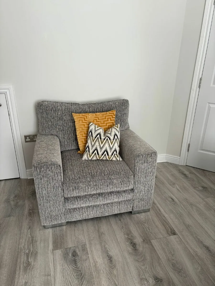 3-Seater "L" Sofa, Armchair & Footstool Set - Image 3