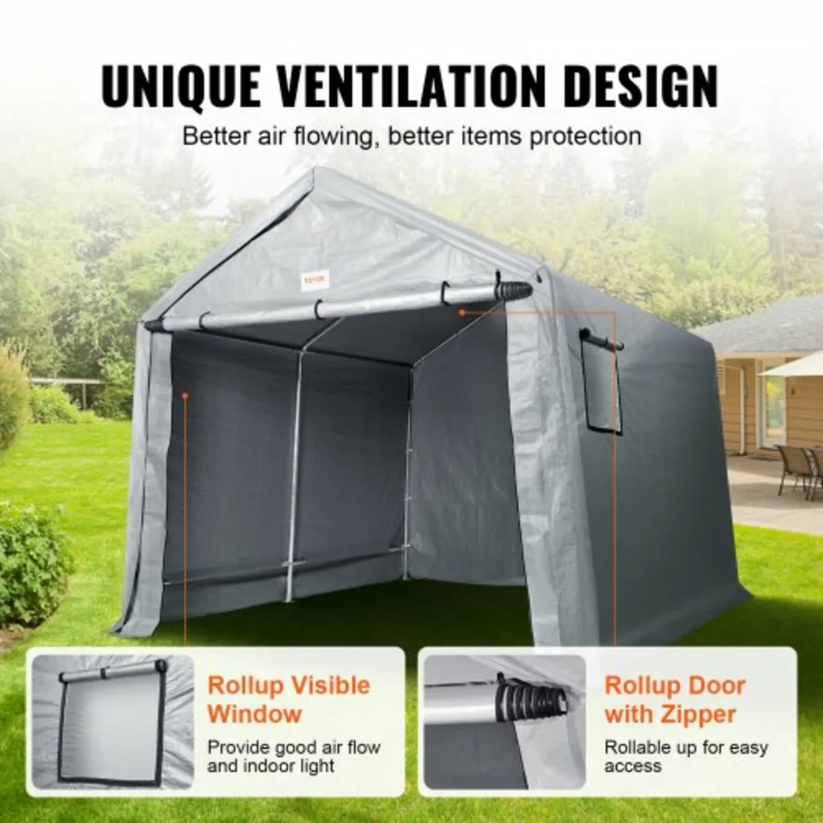 Portable Storage Shelter Garage Storage Shed 7 x 1 - Image 3