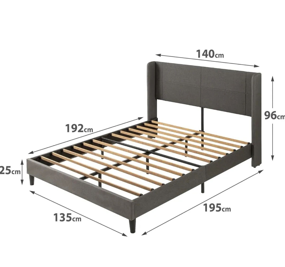 Double Bed frame  Bed 135x190 cm  25 cm Height - Image 3