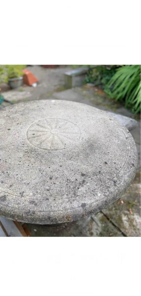 Old Stone Table & Curved Bench - Image 2