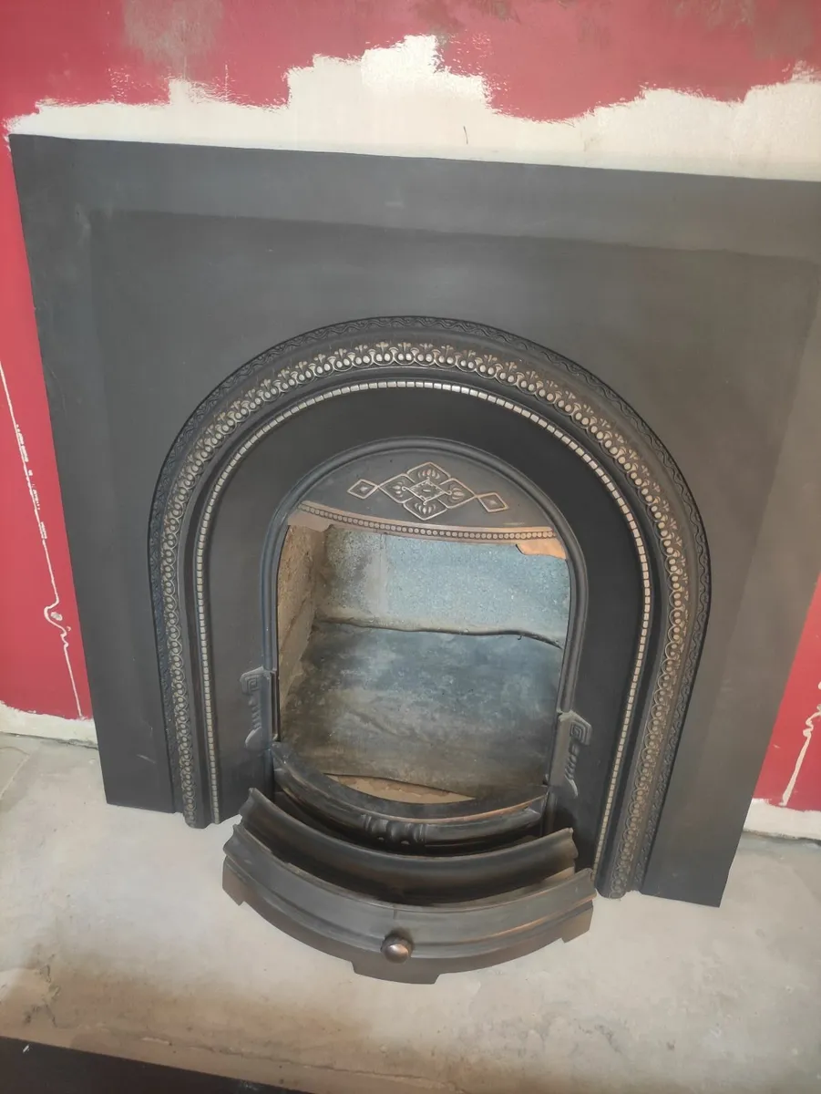 Black Cast Iron Fireplace with Granite Hearth - Image 2