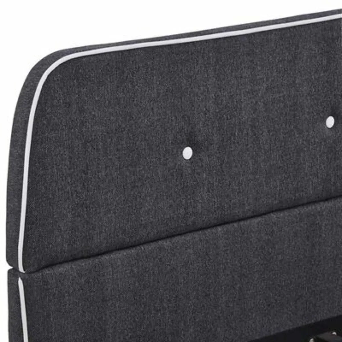 Bed Frame without Mattress Dark Grey Fabric 135x19 - Image 3