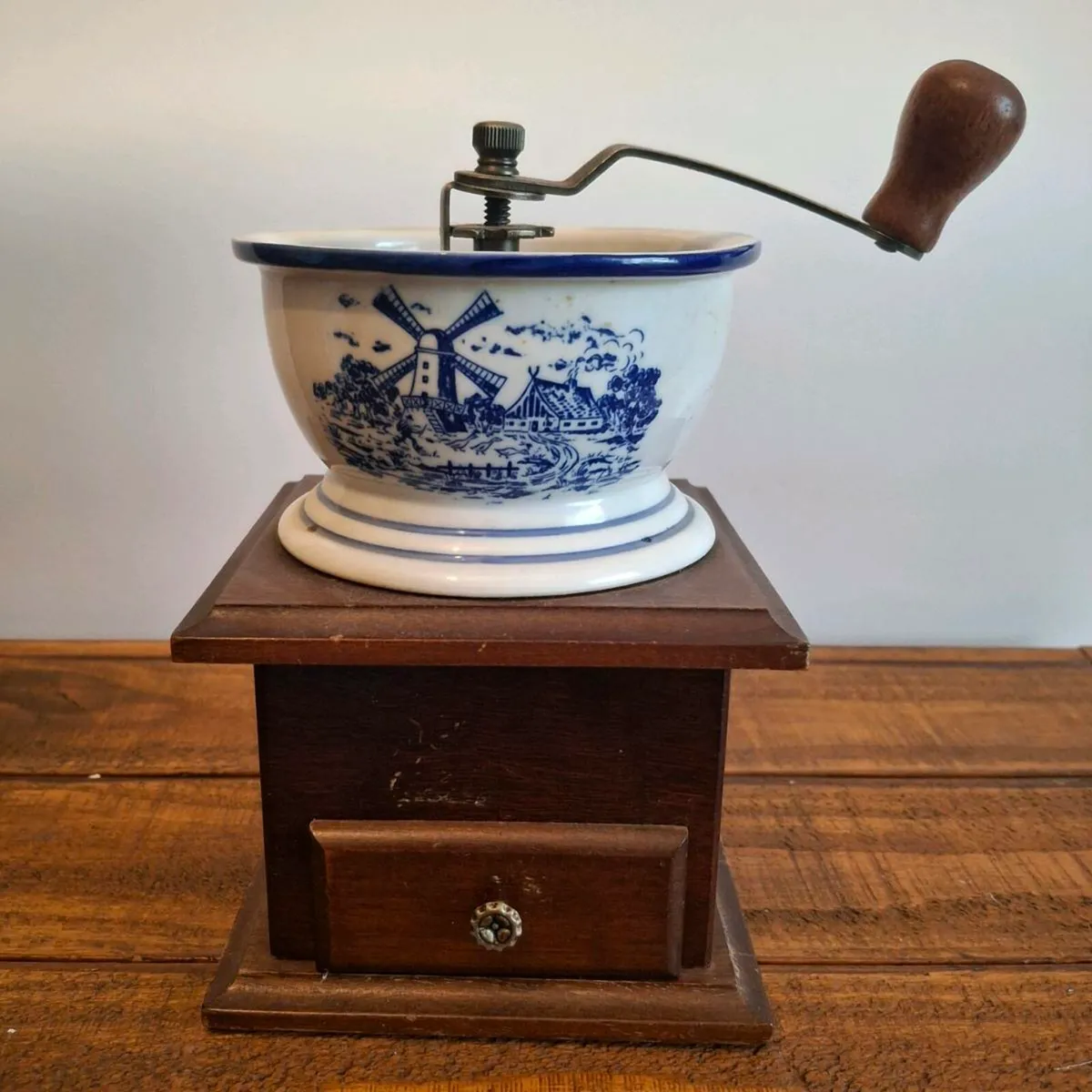 Blue Delft Ceramic Coffee Grinder - Image 1